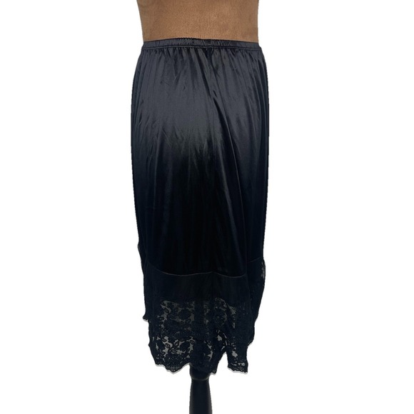 Vintage Black Half Slip Double Layered Lace Hem Size Small O2 Collection Korea - Picture 4 of 13